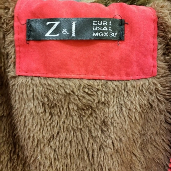 Z & I NEW Fuzzy Faux Fur Jacket large army  mad 4 fame shelter down hooded z&i - Picture 3 of 4